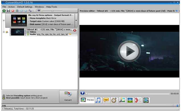 ConvertXtoHD: Convert any video to Blu-Ray main menu